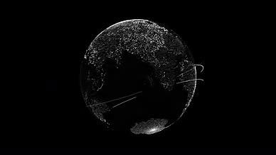 旋转的地球运动的黑色背景视频的预览图